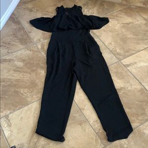 Black laced top romper / off the shoulder detail